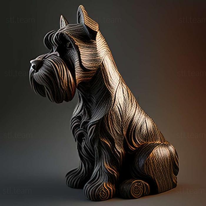 3D model Zwergschnauzer dog (STL)